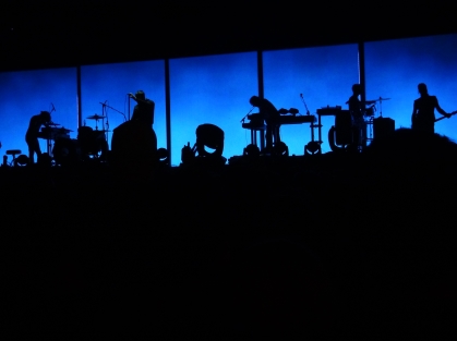 silhouettes of band